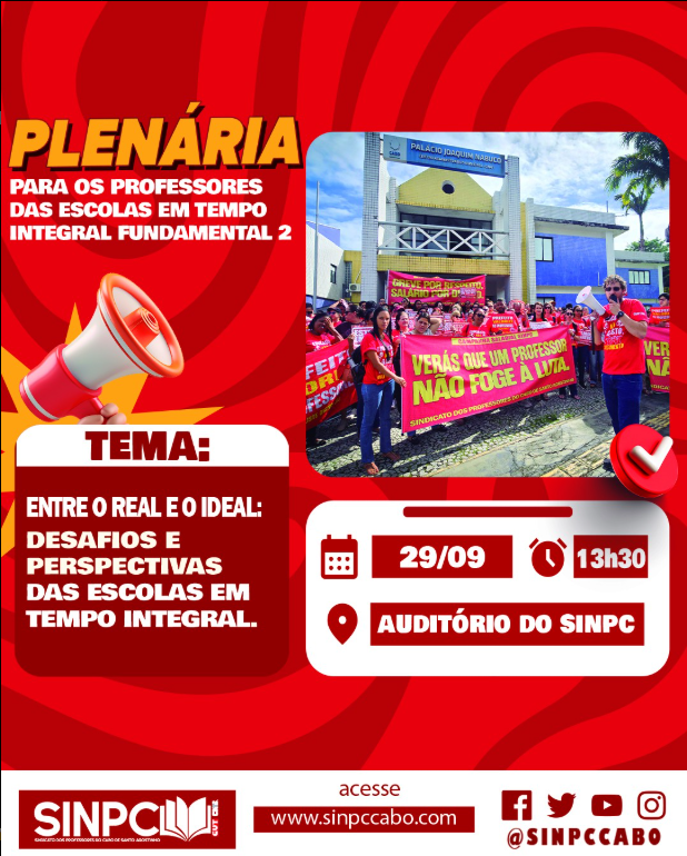 Plenária dos Professores das Escolas em Tempo Integral Fundamental II
