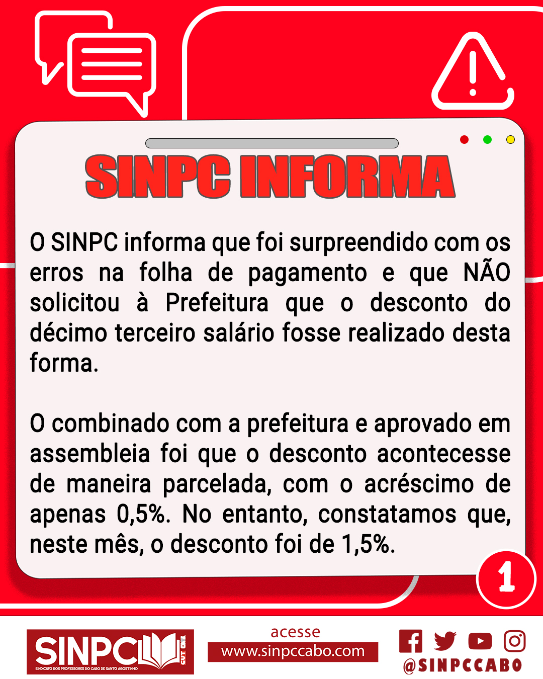Comunicado do SINPC