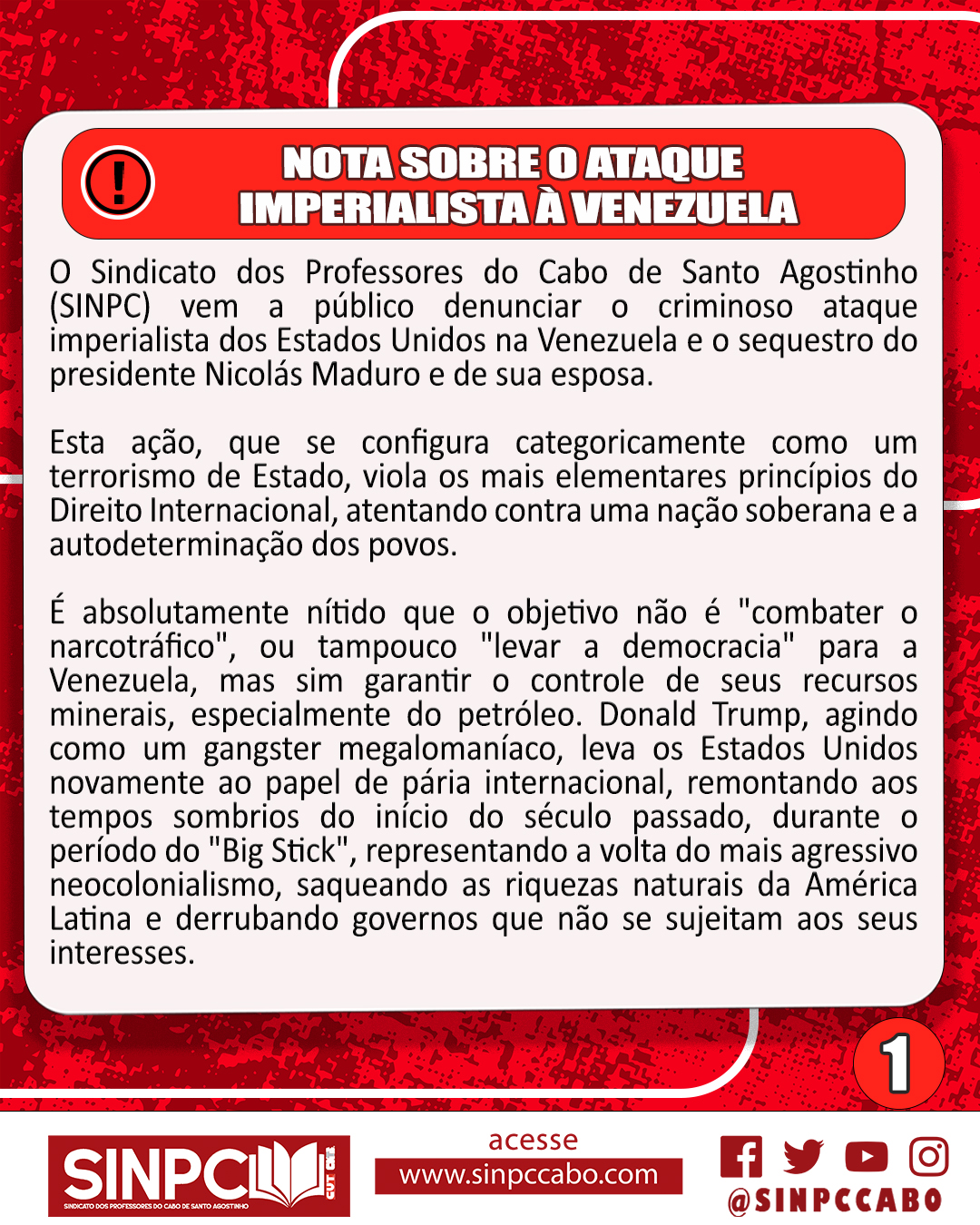NOTA SOBRE O ATAQUE IMPERIALISTA À VENEZUELA