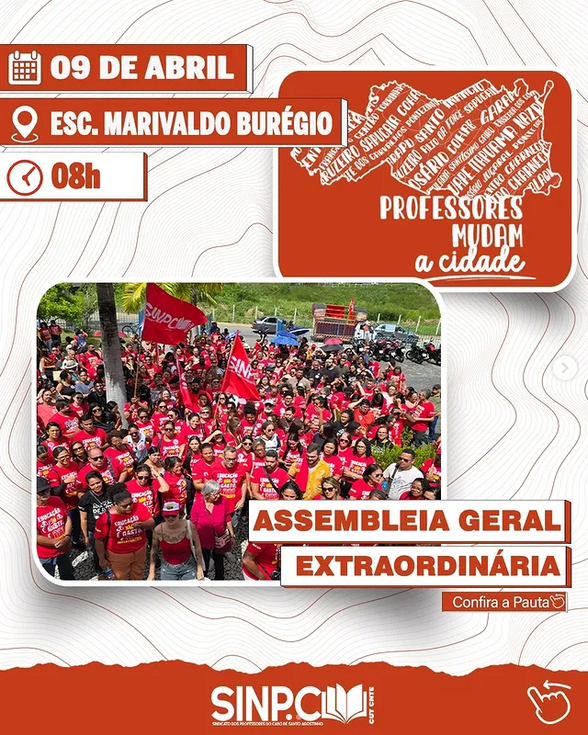 ATENÇÃO, PROFESSORES E PROFESSORAS