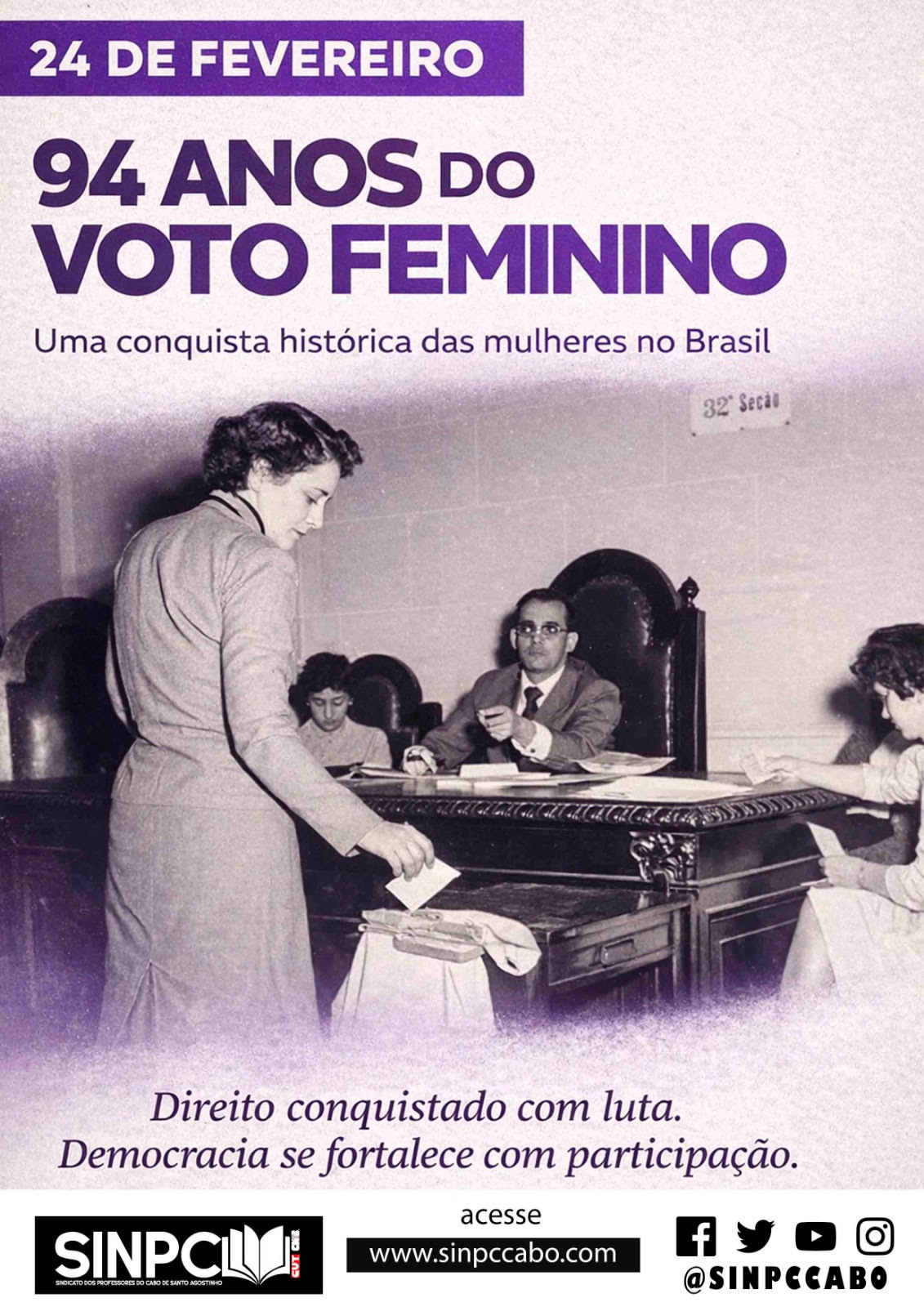 94 Anos do voto feminino.
